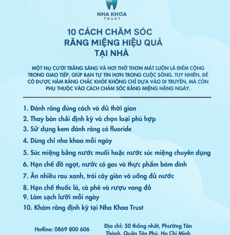 10 Cách Chăm Sóc Răng Miệng Hiệu Quả Tại Nhà